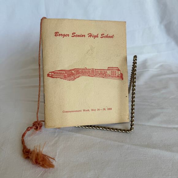 Borger TX Senior High School Commencement Program 1959 Booklet with Tassel - Picture 2 of 7